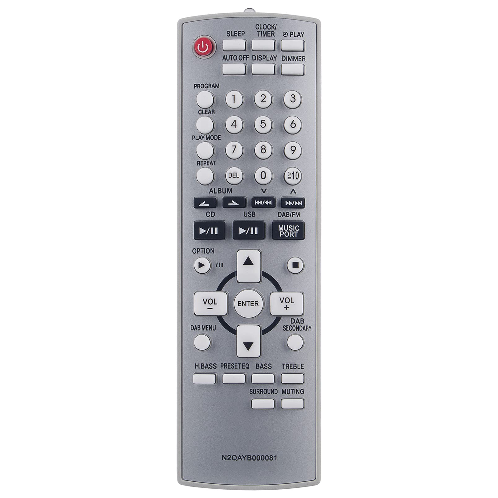 ALLIMITY N2QAYB000081 Remote Control Replace fit for Panasonic CD Stereo System SC-PMX2DB SA-PMX2DB SB-PMX2 SCPMX2DB SAPMX2DB SBPMX2