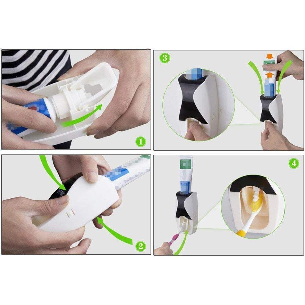 vobome Creative Squeezing Automatic Dientes Herramienta de Pasta de Dientes Cepillo de Dientes de Lavado Set de Lavado Portacepillos de Dientes