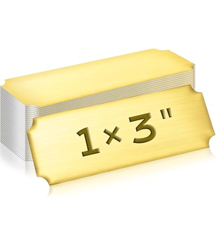 Therwen 15 Pcs Engraved Name Plates Bulk Metal Perpetual Plaque Plate Laser Engraving Blanks Adhesive Nameplate Card For Home Indoor DIY Signage Etching (Colorful,3" W X 1" H,Classic - View #3