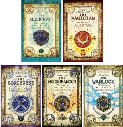 Secrets of the Immortal Nicholas Flamel Series Collection Set 1-5 (Large Trade Paperback, #1 The Alchemyst, #2 The Magician, #3 The Sorceress, #4 The Necromancer, #5 The Warlock)