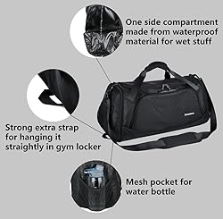 Sports Travel Duffel Gym Bag for Men Women with