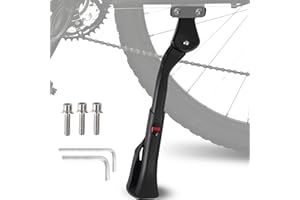 HOMEXMTD Bike Kickstand for Adult Bike,Adjustable Heavy Duty Rear Mount Aluminum Alloy Bicycle Kickstand for 24-29 inch EBike,Mountain Bike,Fat Tire Bike,Motorcycle (40mm)