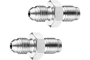 2Pcs Brake Fitting Adapter, 3AN Male To 3/8‑24 HAF01 Inverted Flare Adapter Fitting, Stainless Steel Brake Line Fitting Adapt