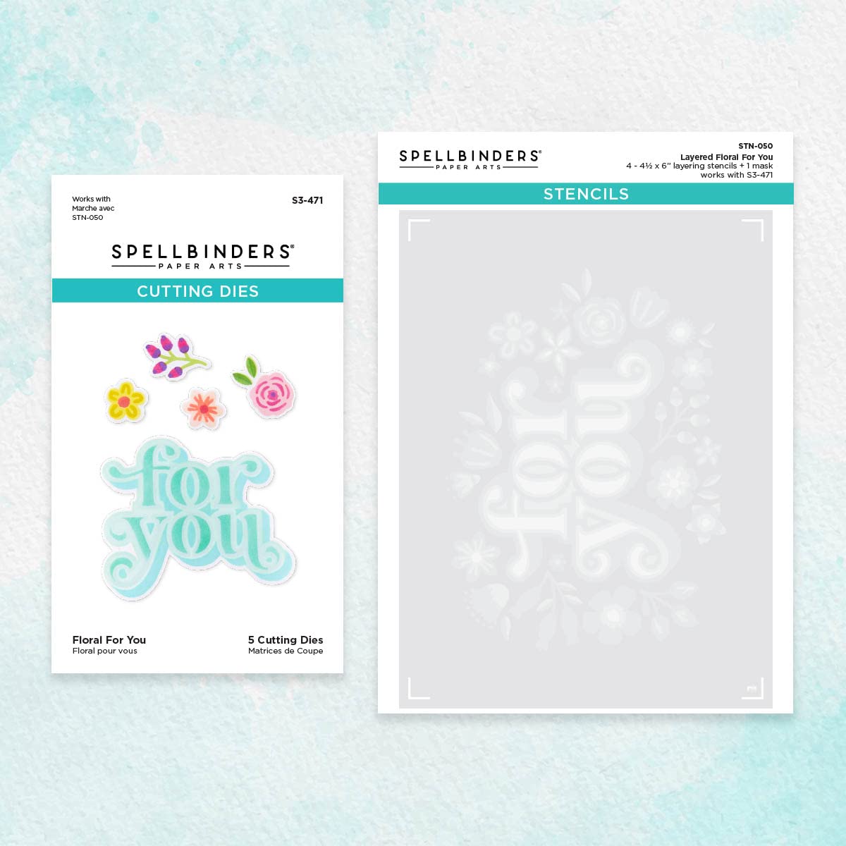 Spellbinders Floral for You Stencil and Die Bundle, Metal, ONE