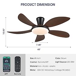 PHORUS Low Profile Ceiling Fans with Lights and