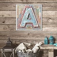 Framed Canvas Wall Art Alphabet Canvas Prints Home Artwork Decoration for Living Room,Bedroom - 16x16 inches