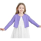 TRENDSTITCH Girls' Long Sleeve Knitted Bolero Cardigan Kids Button Closure Shrug Sweaters Cropped Jacket Cover Up Tops