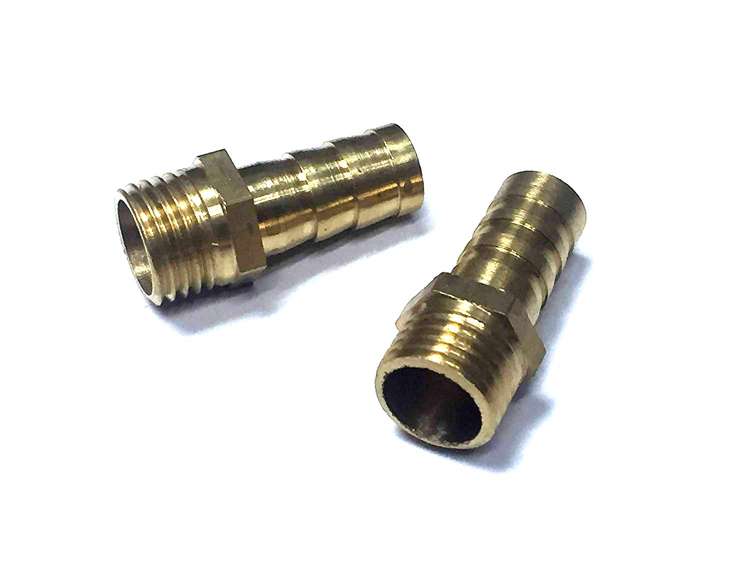 VEDA 2 x 10 mm to 1/4" BSP Thread Solid Brass Hose Tail Connector Barbed to BSP Male Thread. Pond/Pool/Hose Pipe Adapters
