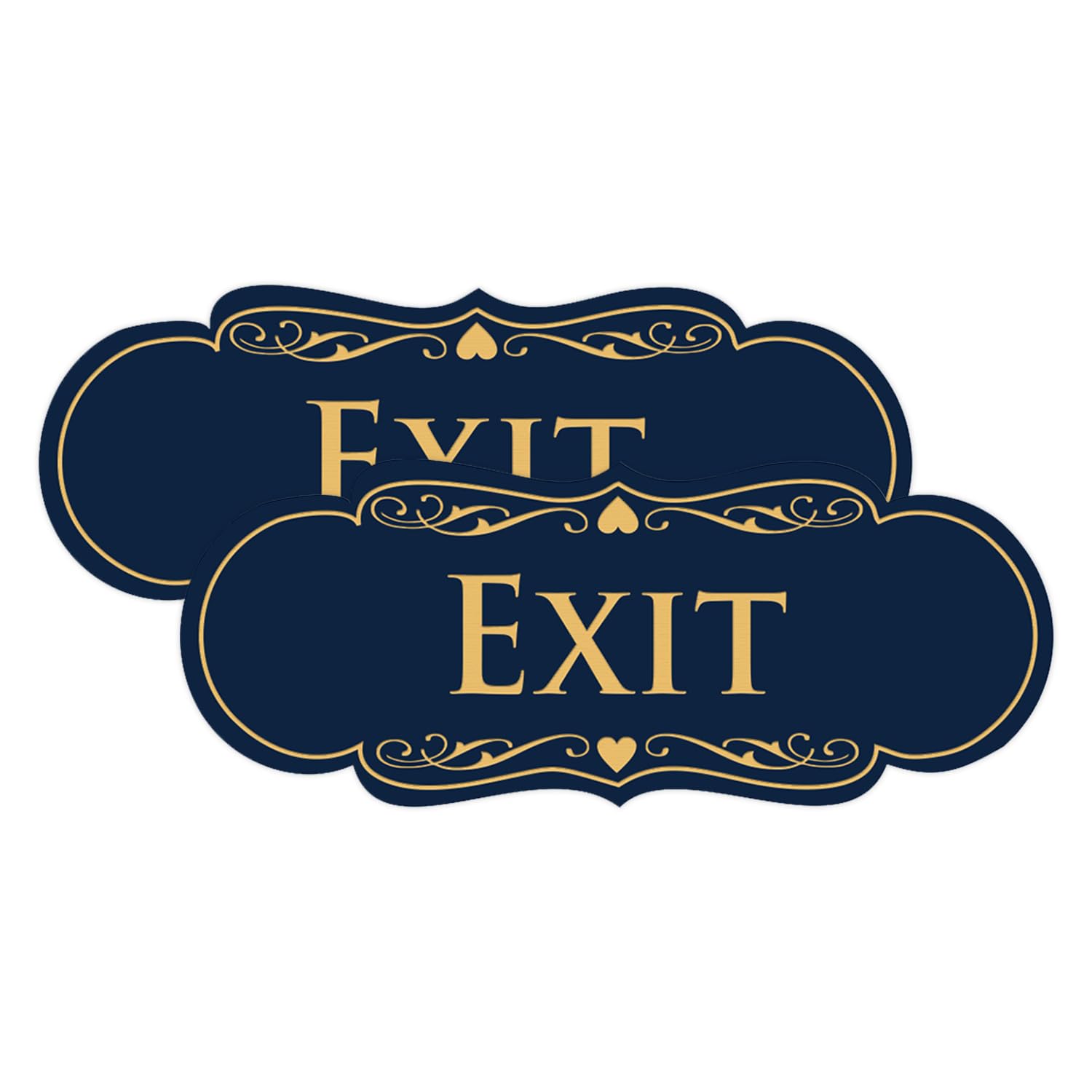 Designer EXIT Sign - Blue/Gold - Small