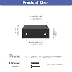 Peaha 10 Pack Kitchen Cabinet Handles 1-5/16 inch