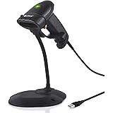 Neoteck Barcode Scanner USB Automatic Barcode Reader Long Range High Speed POS Laser Scanning Gun with Hands Free Adjustable Stand Compatible with Mac Win10 Win7 Win8.1 iOS7 Linux etc - Black