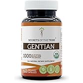 Secrets of the Tribe Gentian USDA Organic Capsules | Certified Organic Vegetarian Capsules, Herbal Dietary Supplement | Gentiana Lutea Dried Root (60 Count)