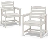 SERWALL Patio Dining Chair Set of 2, White