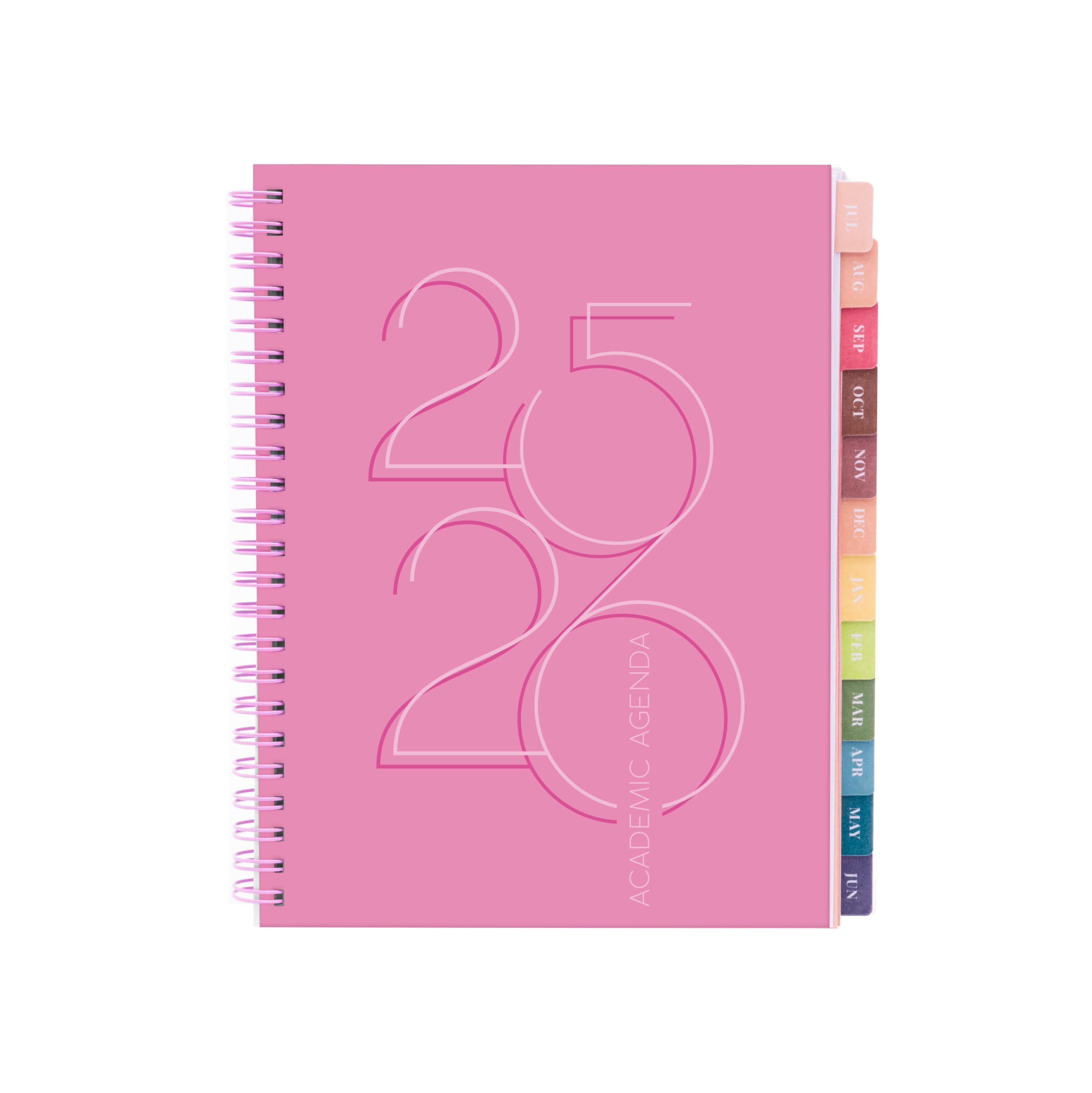 Photo 1 of ++2 PACK Rileys Academic Planner 2025-2026, Daily, Weekly & Monthly Planner, July 2025 - June 2026, Student Notes Pages, Twin-Wire Binding, Weekly Agenda for School & Work (8 x 6-Inches, Pink, Deco)