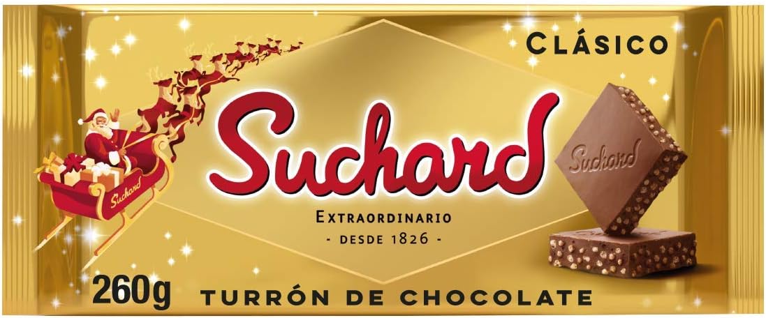 Suchard - Turrón de Chocolate con Leche Clásico Navideño - Tableta de 260  g: Amazon.es: Alimentación y bebidas