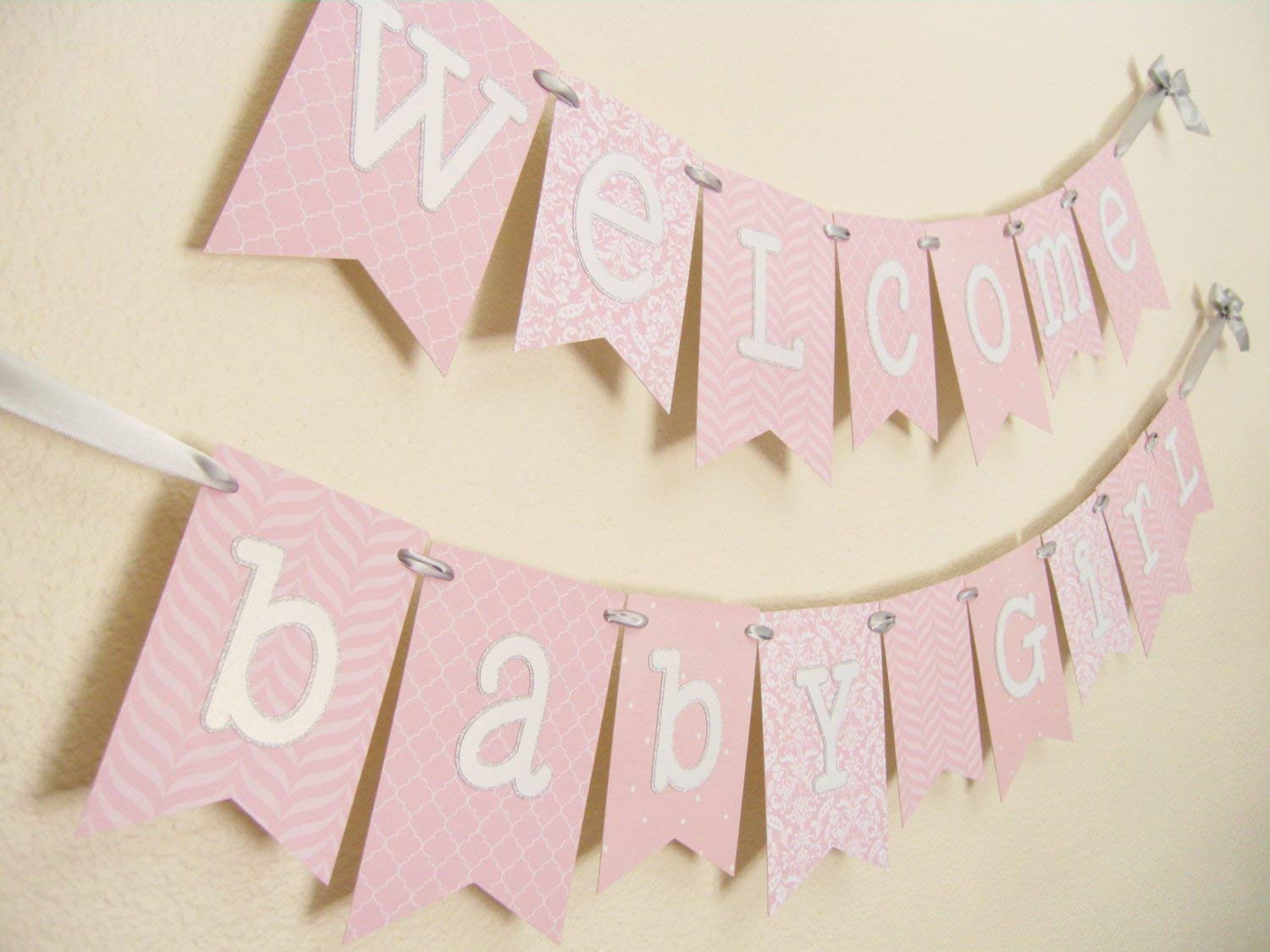 Amazoncom Light Pink And Silver Baby Shower Banner Welcome Baby Girl Handmade Amazoncom Light Pink And Silver Baby Shower Banner Welcome Baby Girl Handmade