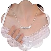 Allereyae Vintage Cz Cluster Pendant Necklace Cz Curved Bar Necklace Silver Crystal Choker Necklace Rhinestone Teardrop Necklace Horizontal Crystal Necklace Jewelry for Women