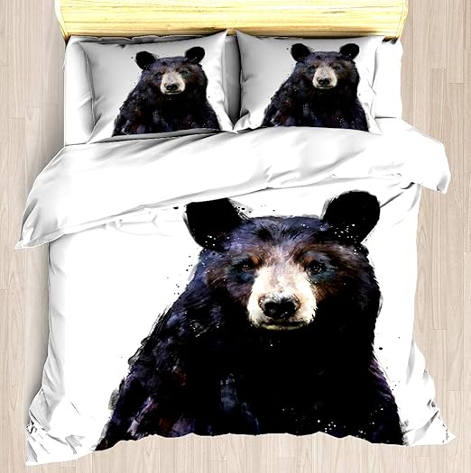 Amazon Com Ntcbed Black Bear Duvet Cover Set Soft Comforter