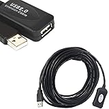USB Extension 25FT Cable USB 2.0 Extender Cord Type A Male to Female Data Transfer Lead for Playstation, Xbox, Oculus VR, USB Flash Drive, Card Reader, Hard Drive, Keyboard, Printer, Camera Black 25FT