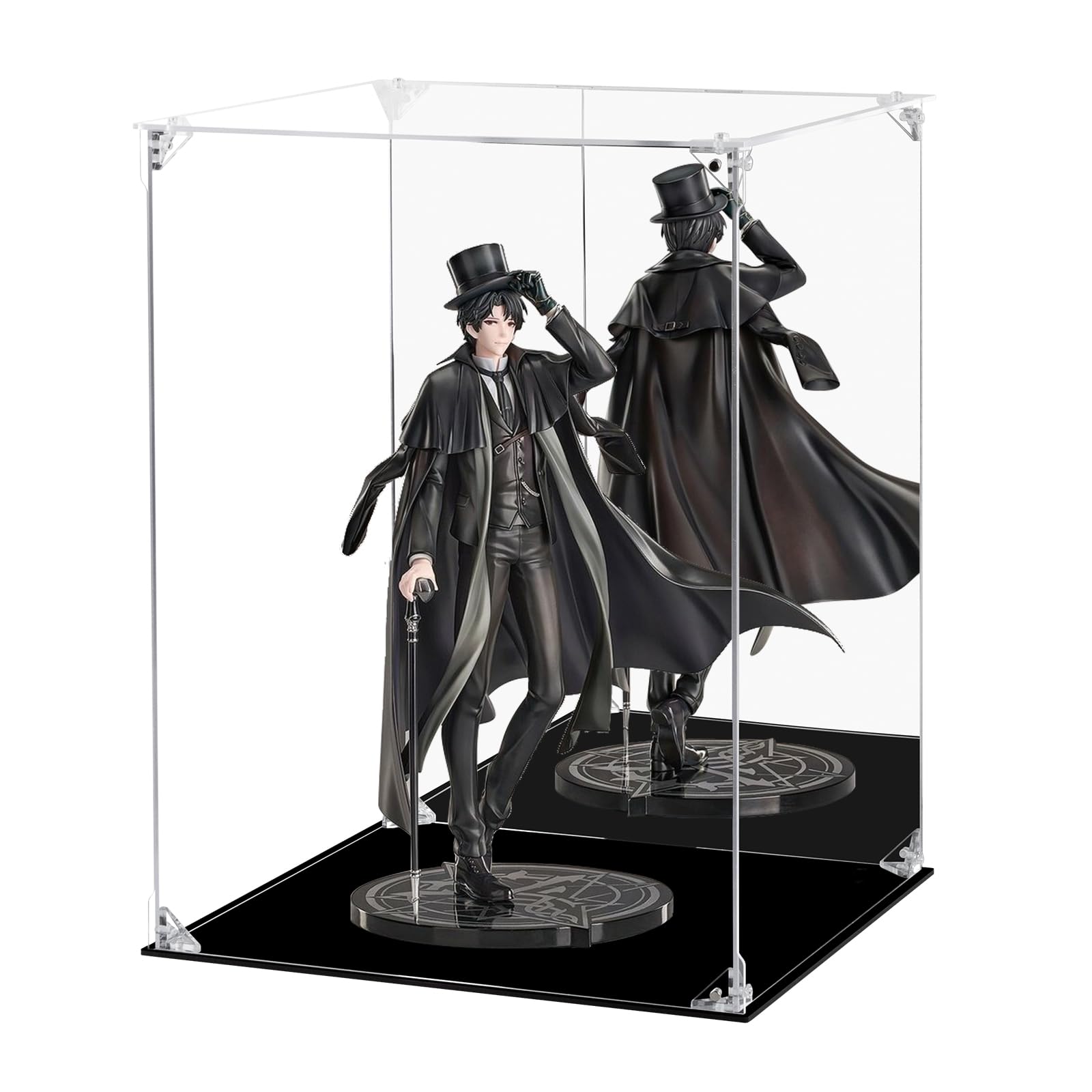Photo 1 of Acrylic Display Case Clear Action Figure Display Case with Mirrored Back, Dustproof Storage Display Box Alternative Glass Case for Collectibles Figures Models Doll Toys (12x12x15.7 inch, 30x30x40cm)