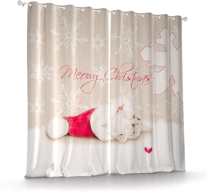 Print Christmas Curtains Living Room Bedroom Kitchen