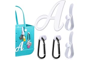 LHONGZY 5 Pcs Hooks Accessories for Bogg Bag, Insert Letter Charms Carabiner Keychain Key Holder Compatible for Small & Large Handbag Beach Tote Bag