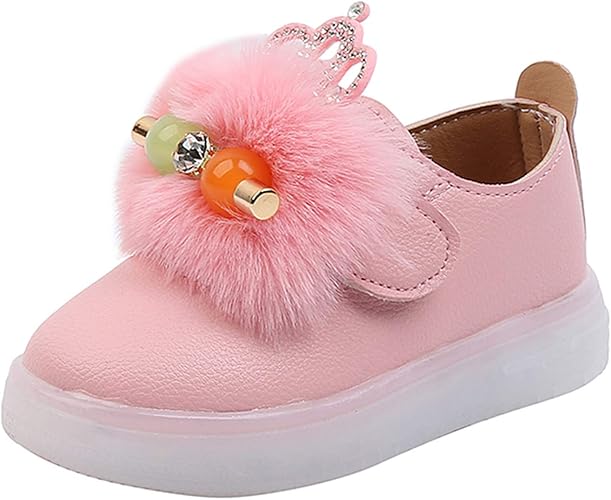 Amazon Dengs ベビーシューズ 光る キッズ シューズ 女の子 パンプス 春夏 フォーマルシューズ プリンセス 発表会靴 軽量 子供靴 可愛い ベビー靴 赤ちゃん 幼児 ドレスシューズ 滑り止め オシャレ ガールズ 子供シューズ もこもこ サンダル