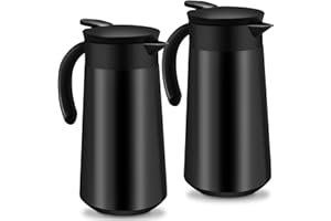 2 Pcs Thermal Coffee Carafe for Keeping Hot/Cold, 27oz Stainless Steel Double Wall Vacuum Carafe,Small Thermal Pot Flask for 