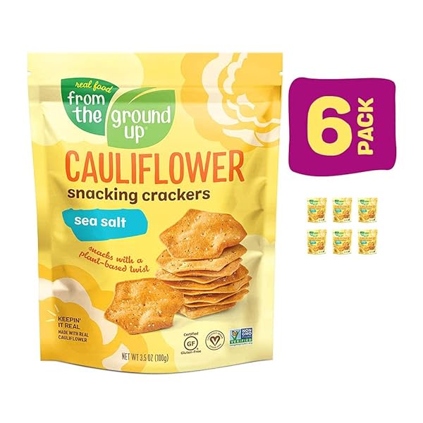 FROM THE GROUND UP SEA SALT CAULIFLOWER SNACKING CRACKERS, 3.5 OZ