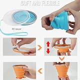 ddLUCK Silicone Foldable Cup 4 Pack 260ml BPA Free Collapsible Mugs view 4