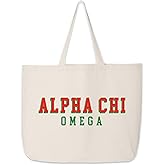 Tote Bag – 100% Cotton Canvas Sorority Bag with 3D-Style Printed Letters