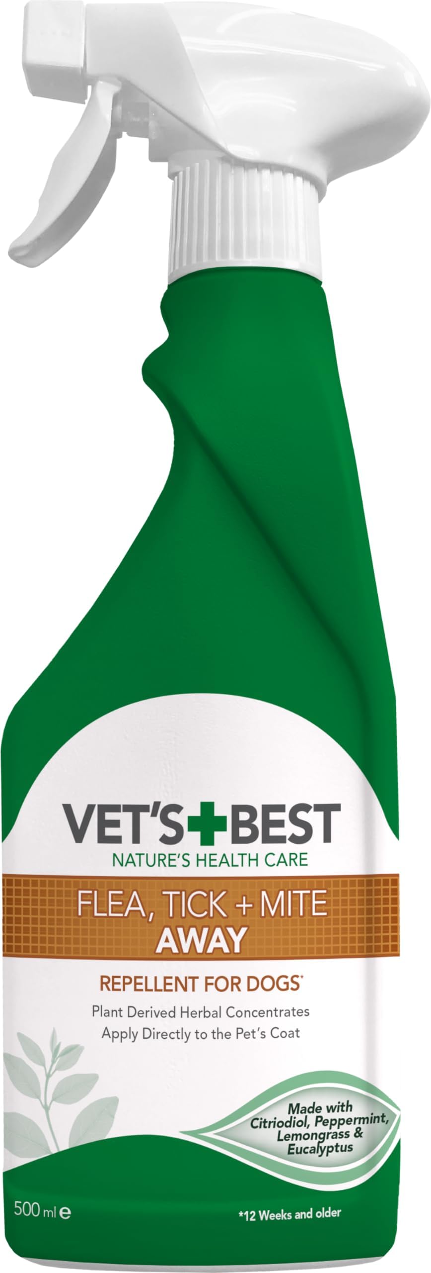 Vet's Best Flea Tick Mite Spray for Dogs 500 ml Plant Based Formula