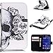 Galaxy Core Prime Case, GreenElec [Kickstand] Luxury Premium PU Leather Case Flip Cover Built-in Card Slots Stand with [Inner Silicone TPU] ID Card Slot for Samsung Galaxy G360 (Skull)