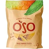 Oso Snacks Dried Mango Slices – Premium Quality, Large Pieces Only! No Added Sugar, No Preservatives, 100% Fruit! One Ingredient. No GMO. Vegan. Naturally Sweet & Delicious Healthy Snack.