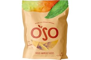 Oso Snacks Dried Mango Slices – Premium Quality, Large Pieces Only! No Added Sugar, No Preservatives, 100% Fruit! One Ingredient. No GMO. Vegan. Naturally Sweet & Delicious Healthy Snack.