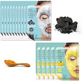 Purederm Deep Purifying Black O2 Bubble Mask Charcoal (10 Pack) Deep Purifying Yellow O2 Bubble Mask Turmeric (5 Pack)