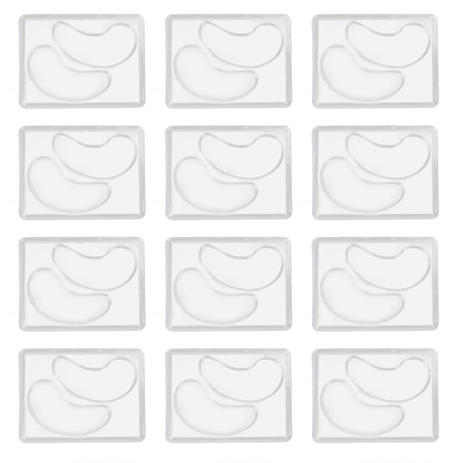 12Pcs Eyes Mask Mold DIY Transparent Under Eye Patches Molds Reusable Transparent Eye Mask Patch Tray Plate