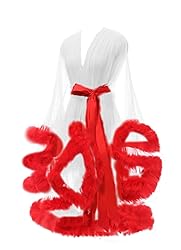 Tulle Feather Bridal Robe Sexy Sheer Mesh Short Old