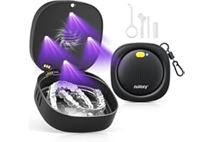 Nulaxy UVC Retainer Case with Fan, Magnetic Closure Aligner Case Includes Vent Holes and Mirror, Portable Retainer Box with Removal Tool and Brush Compatible with Invisalign Retainer Slim Aligner