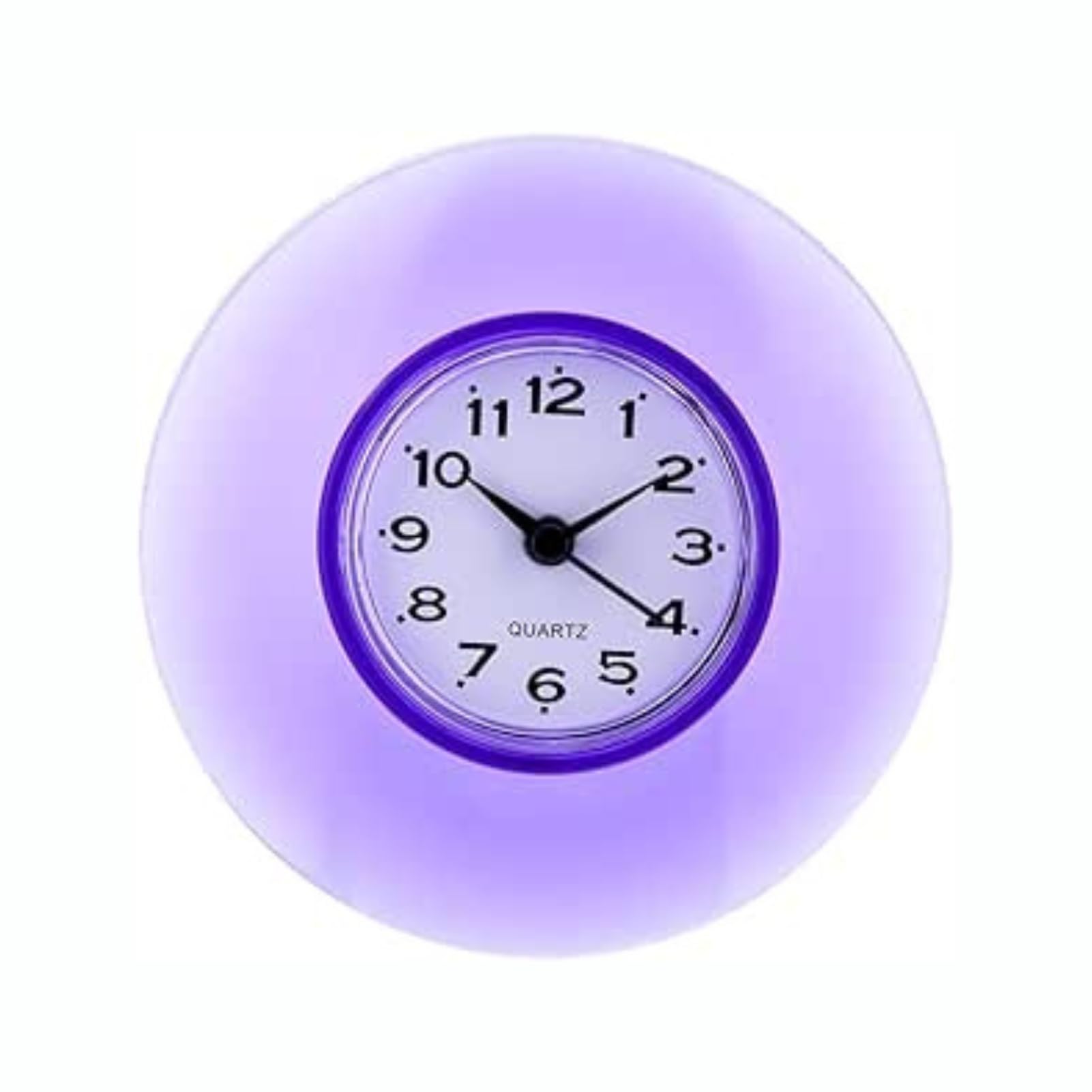 DEWIN Wall Clock, Mini Cute Bathroom Kitchen Mirror Suction Wall Clock Shower Waterproof Quartz Clocks Decoration(Purple)