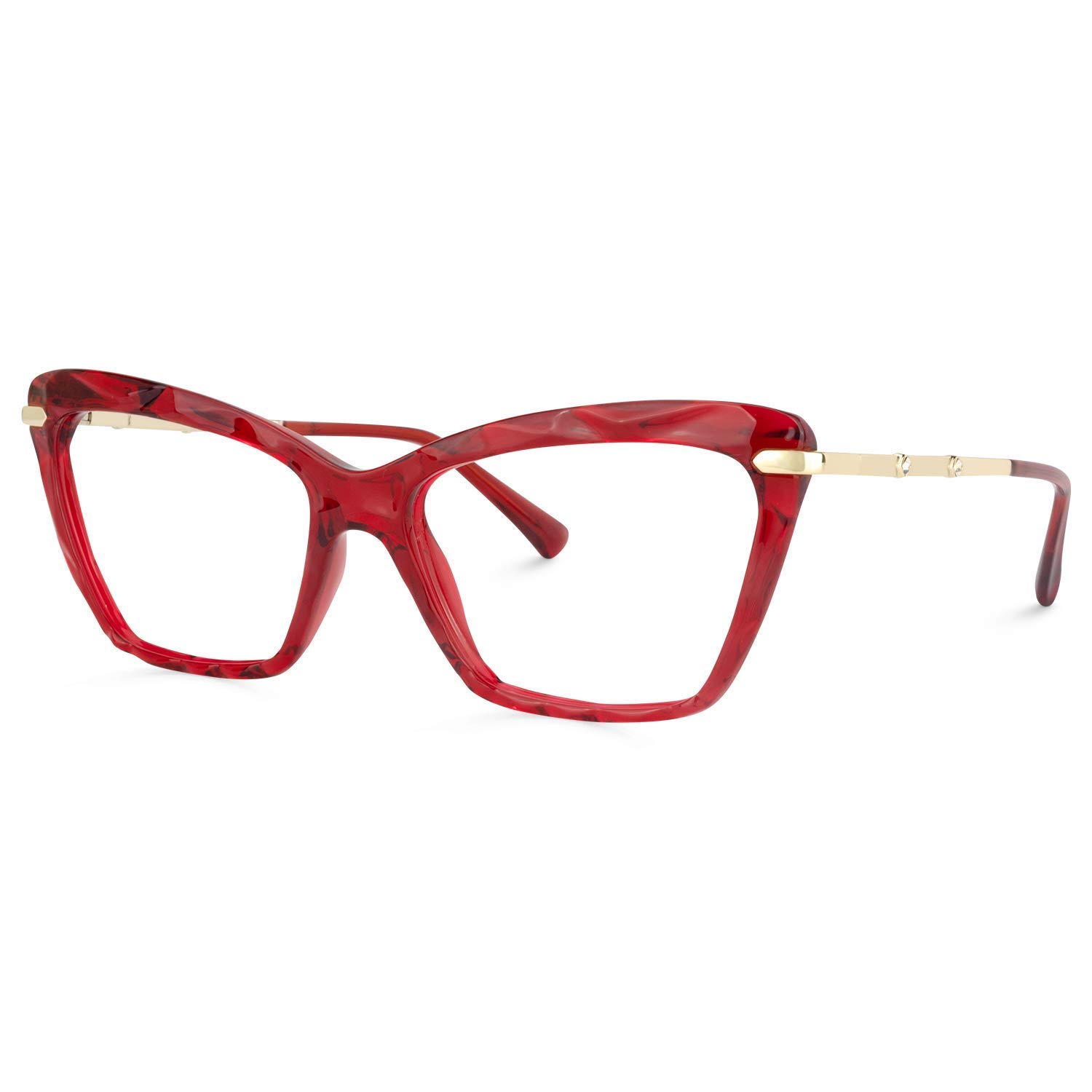 Photo 1 of Zeelool Crystal Cat Eye Blue Light Blocking Glasses for Women Juliet VFP0270-05B Red