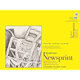 Strathmore Smooth Newsprint Paper Pad 18"X24"-50 Sheets -307018