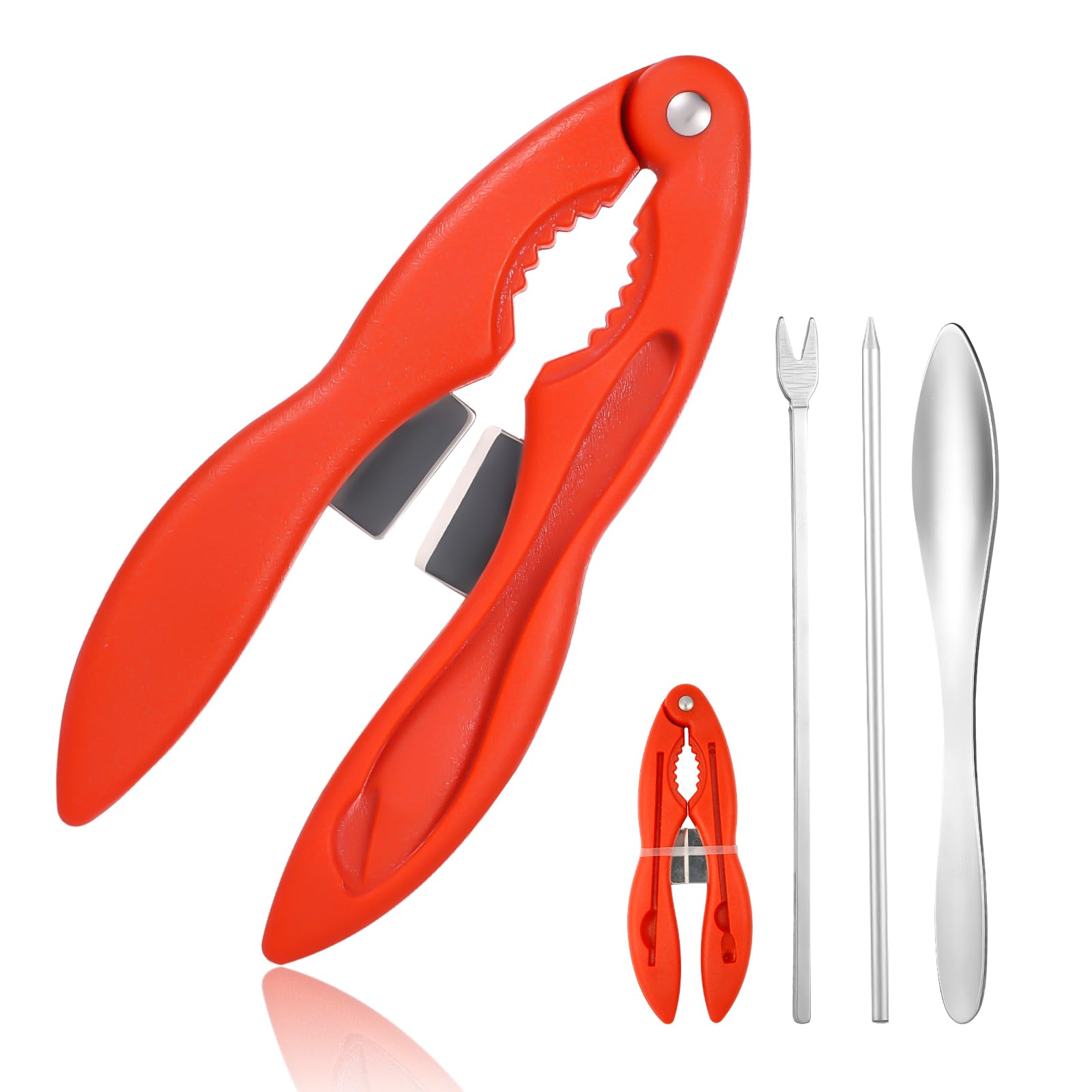 NQEUEPN 4pcs Crab Crackers and Tools, Multifunctional Lobster Crackers Helpful 3 in 1 Crab Leg Crackers Strong Seafood Crackers and Tools Lobster Legs Utensils Picks Crab Claw Crackers for Crab Legs