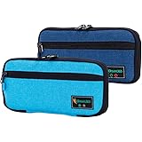Slim Pen Pouch Bag Holder with Zipper,Small Pen Case for Fountain Pens,Highlighters,Markers,2 Pack