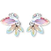 Sparkly Rhinestone Drop Earring Dainty Faux Crystal Earring Studs for Women Wedding Prom Party