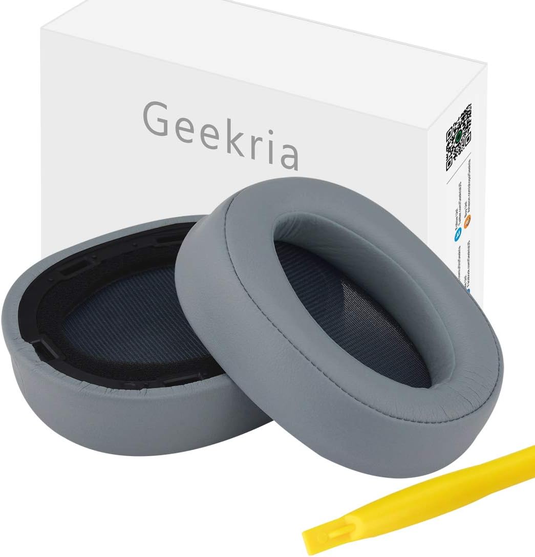Geekria Replacement Ear Pads for Sony MDR-100ABN, WH-H900N Headphones Ear Cushions, Repair Parts (Grayish Green)