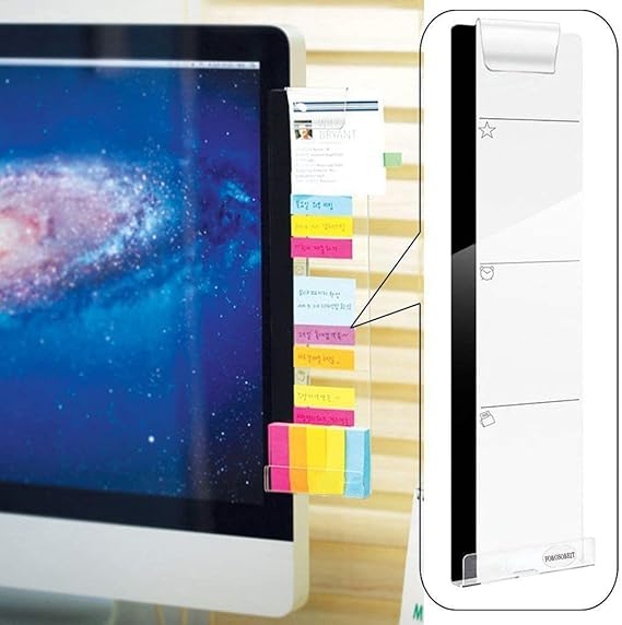 Monitor Memo Board Monitor Sticky Note Holder, Acrylic