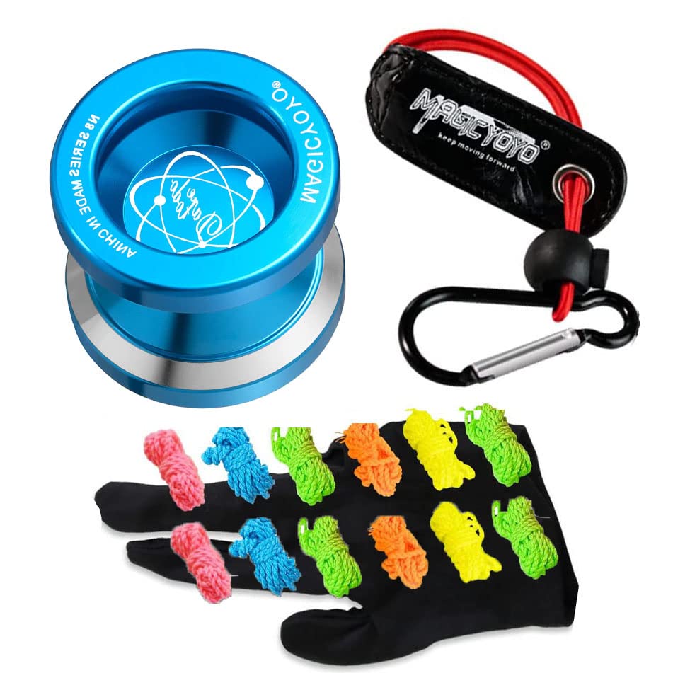 MAGICYOYO N8 Unresponsive Yoyo, Dare to Do Professional Yoyo Aluminum Metal Yoyo Spin Yoyo for Kids Advanced Yoyo Players + Yoyo Glove + Yoyo Holster + 6 Yoyo Strings