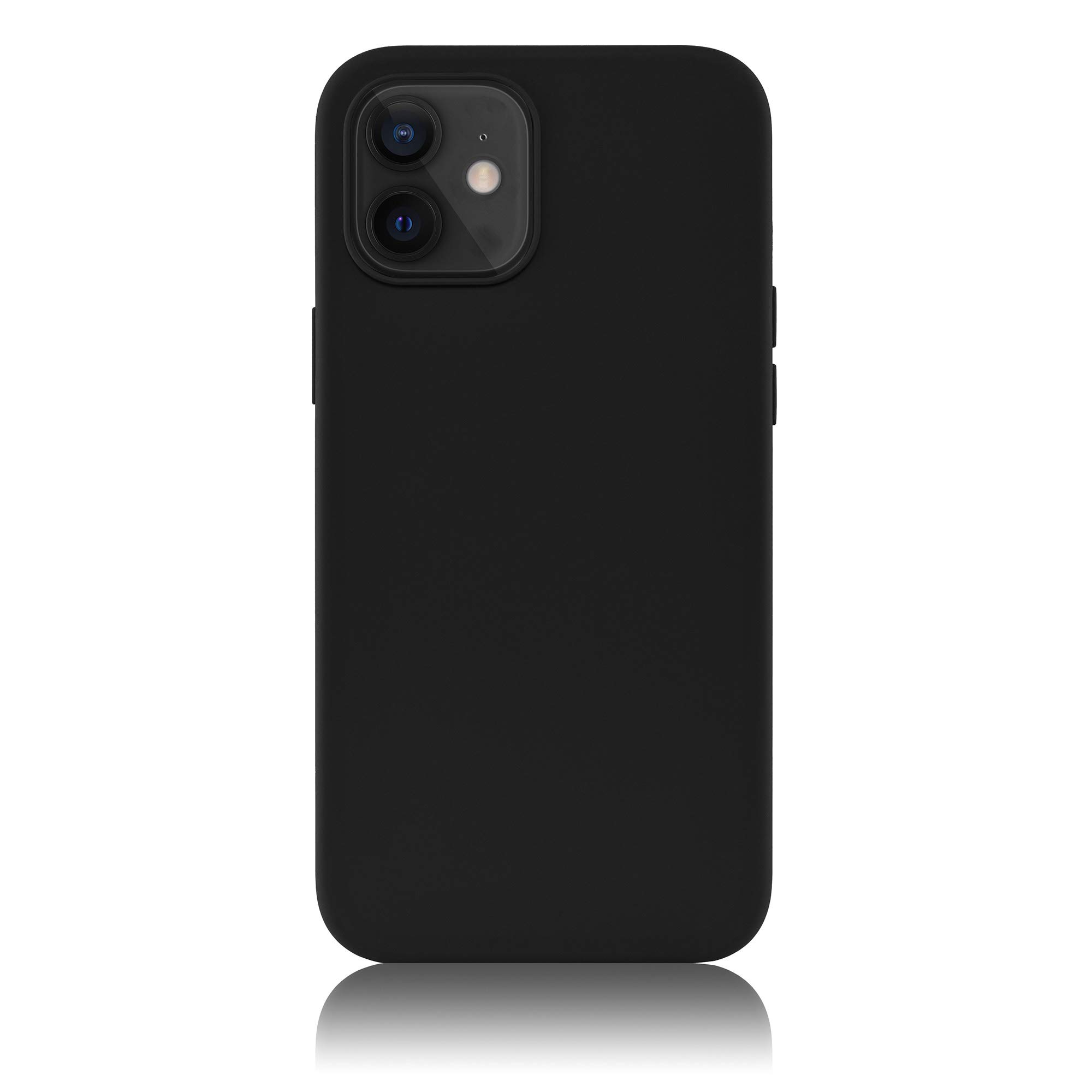QDOS TOUCH Silicone Case with Microfibre Lining & Raised Bevel Edges for iPhone 12 Mini - Black