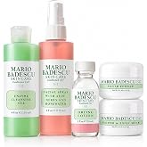 Mario Badescu Essentials 5 Piece Kit, Skincare Gift Set With Drying Lotion, Rose Water Facial Spray, Silver Powder, Enzyme Cleansing Gel and Flower &amp; Tonic Mask